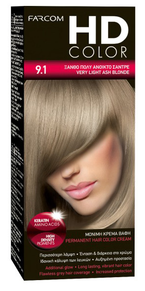 FARCOM HD HAIR COLOR 60ML 9.1 COLOR 60ML